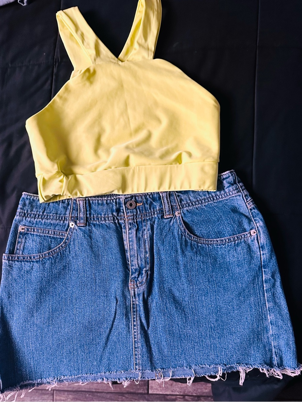 Women’s Yellow Cropped Tank Top